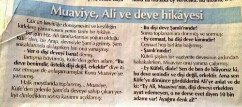 muaviye ali deve hikayesi