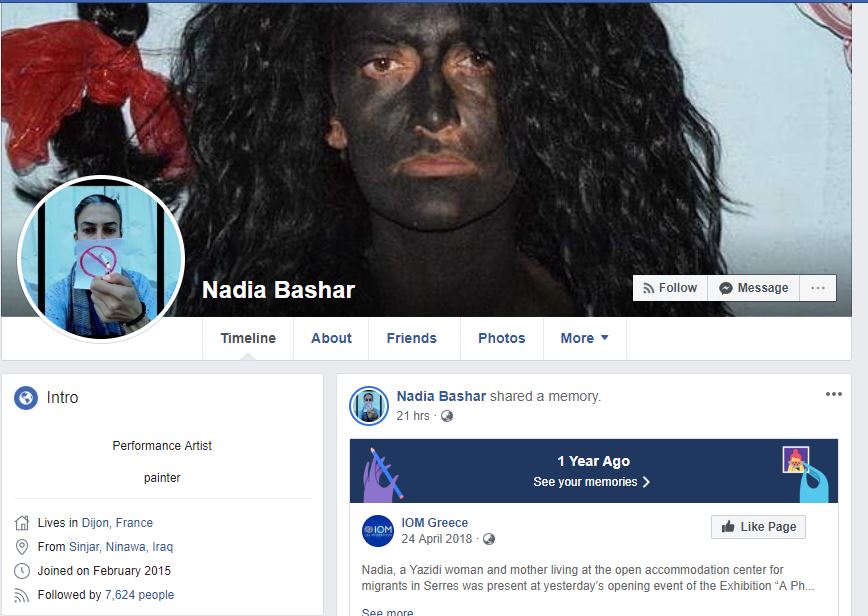 Nadia Bashar'ın Facebook profili