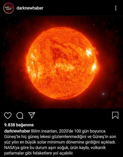 nasa güneş lekeleri solar minimum