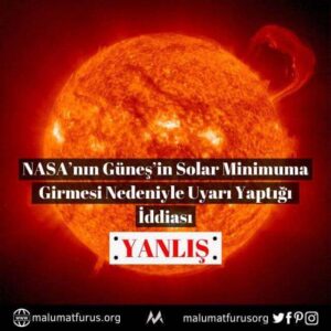 nasa güneş solar minimum