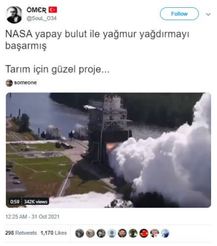 nasa yapay yagmur bulut