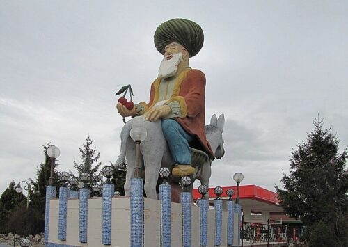 nasrettin hoca eşeğe ters binmiş