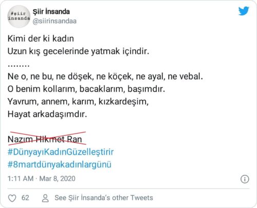 nazım hikmet kadın şiiri