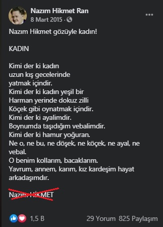 nazım hikmet kadın şiiri