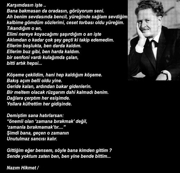 "Karşımdasın İşte, Bana Bakmasan Da Oradasın, Görüyorum Seni" Dizeleriyle Başlayan Şiirin Nâzım Hikmet'e Ait Olduğunu İddia Eden Görsel