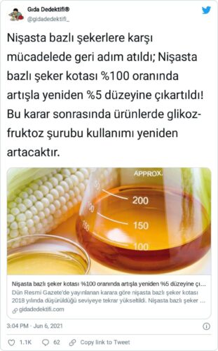 nişasta bazlı şeker kota oranı arttı