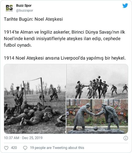 noel ateşkesi futbol maçı