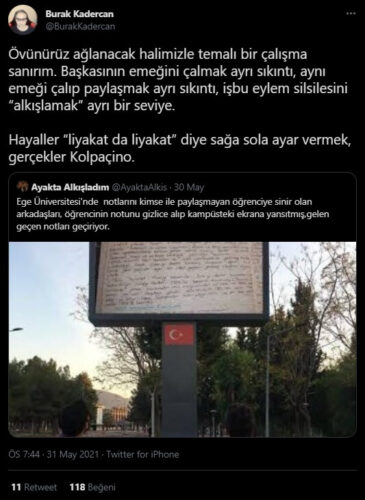 notlarını kimse ile paylaşmayan öğrenci