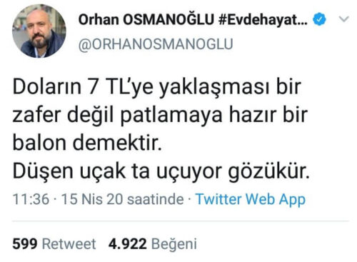 orhan osmanoğlu dolar türk lirası