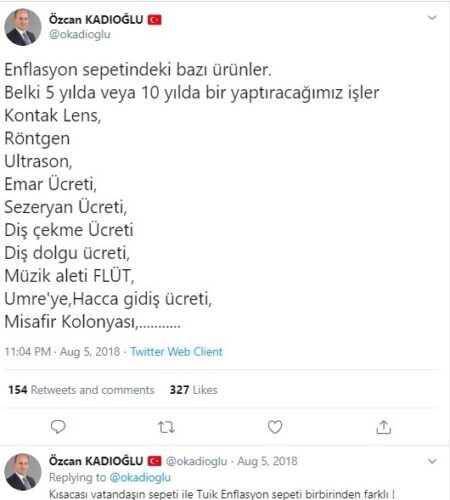 Özcan Kadıoğlu enflasyon sepetini bu şekilde eleştirmiş