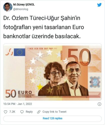 ugur sahin ozlem tureci euro banknot