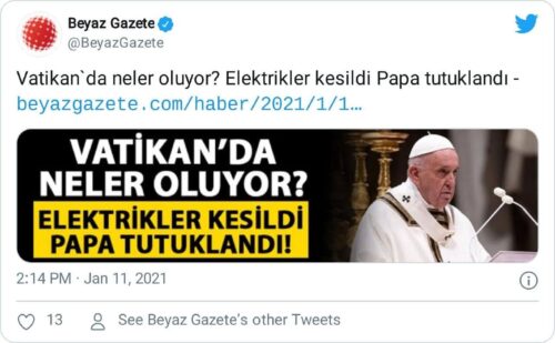 papa tutuklandı iddiası