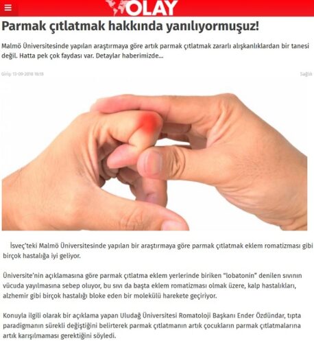 parmak çıtlatma hakkında yanılıyormuşuz