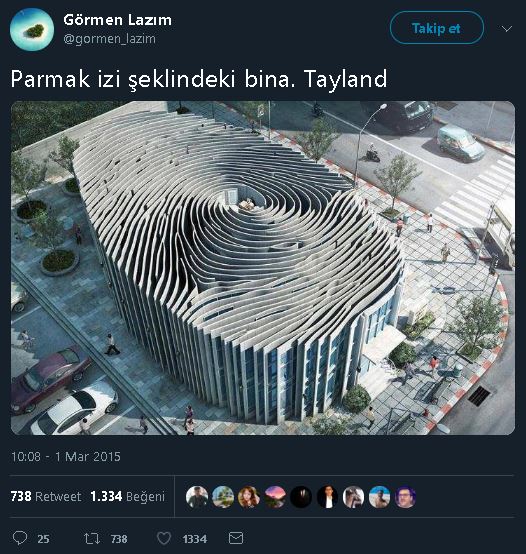 Tayland'ta parmak izi şeklinde bir bina inşa edildiğini sanan paylaşım