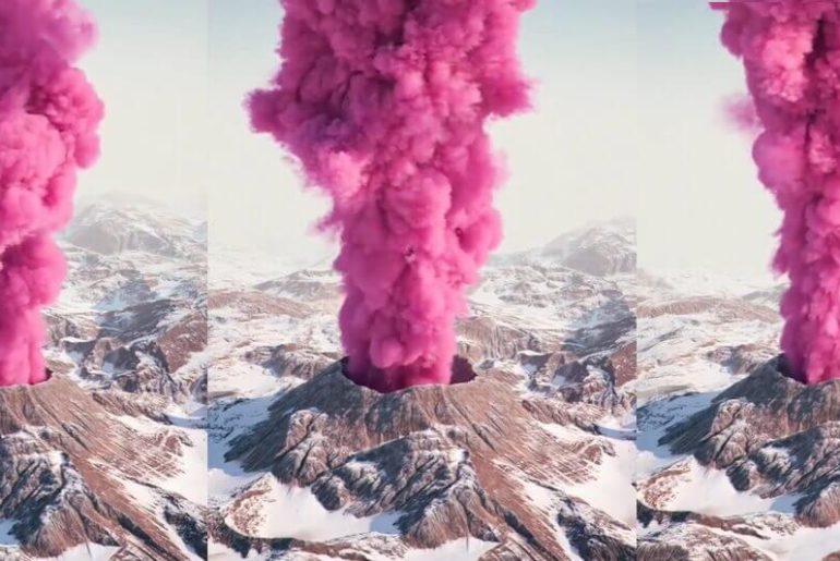 pembe volkan animasyonu