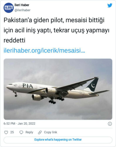 pilot mesaisi bittigi icin