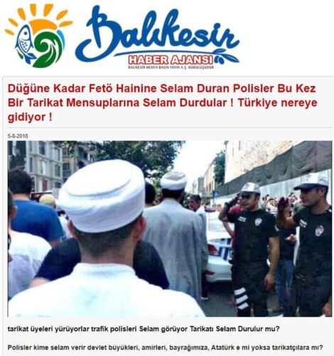 polislerin sarıklı tarikatçılara selam durduğu sanılan fotoğraf