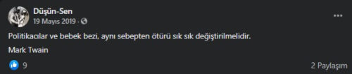 Politikacılar ve bebek bezleri aynı nedenden ötürü sık sık değiştirilmeli