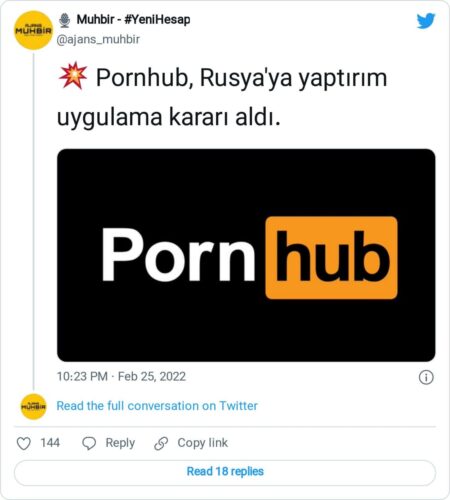 pornhub Rusyaya yaptirim uygulama karari aldi