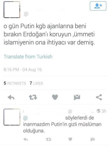 putin gizli musluman tweet