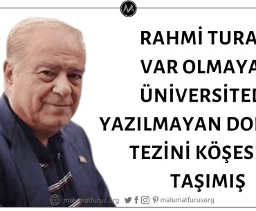 Rahmi Turan Yavuz Sultan Selim Üniversitesinde Doktora Tezi Zokasını Yutmuş