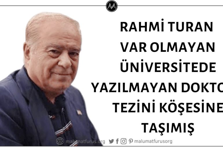 Rahmi Turan Yavuz Sultan Selim Üniversitesinde Doktora Tezi Zokasını Yutmuş