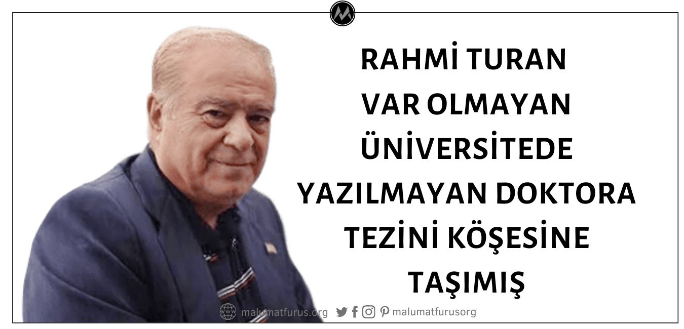 Rahmi Turan Yavuz Sultan Selim Üniversitesinde Doktora Tezi Zokasını Yutmuş