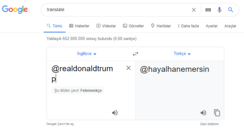 realdonaldtrump google çeviri