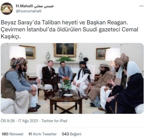 ronald reagan taliban cemal kaşıkçı