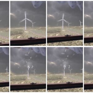 ruzgar turbini parcalanirken