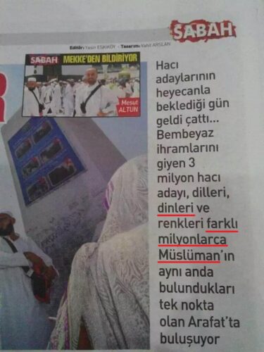 dinleri farklı müslüman hacı adayları