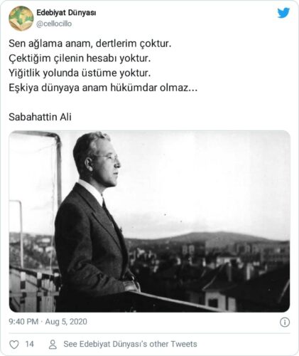 eşkiya dünyaya hükümdar olmaz sabahattin ali