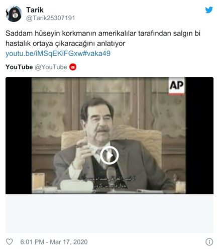 saddam hüseyin koronavirüs