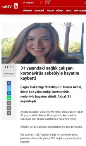 sağlık çalışanı koronavirüs nedeniyle hayatını kaybetti