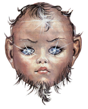 Tan Gazetesinin asparagas sakallı bebek haberinde kullanılan çizim
