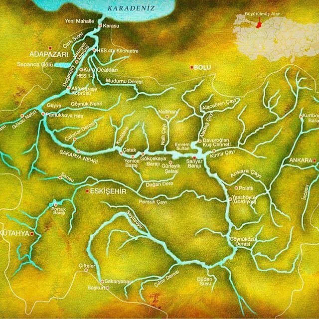 sakarya nehri haritası