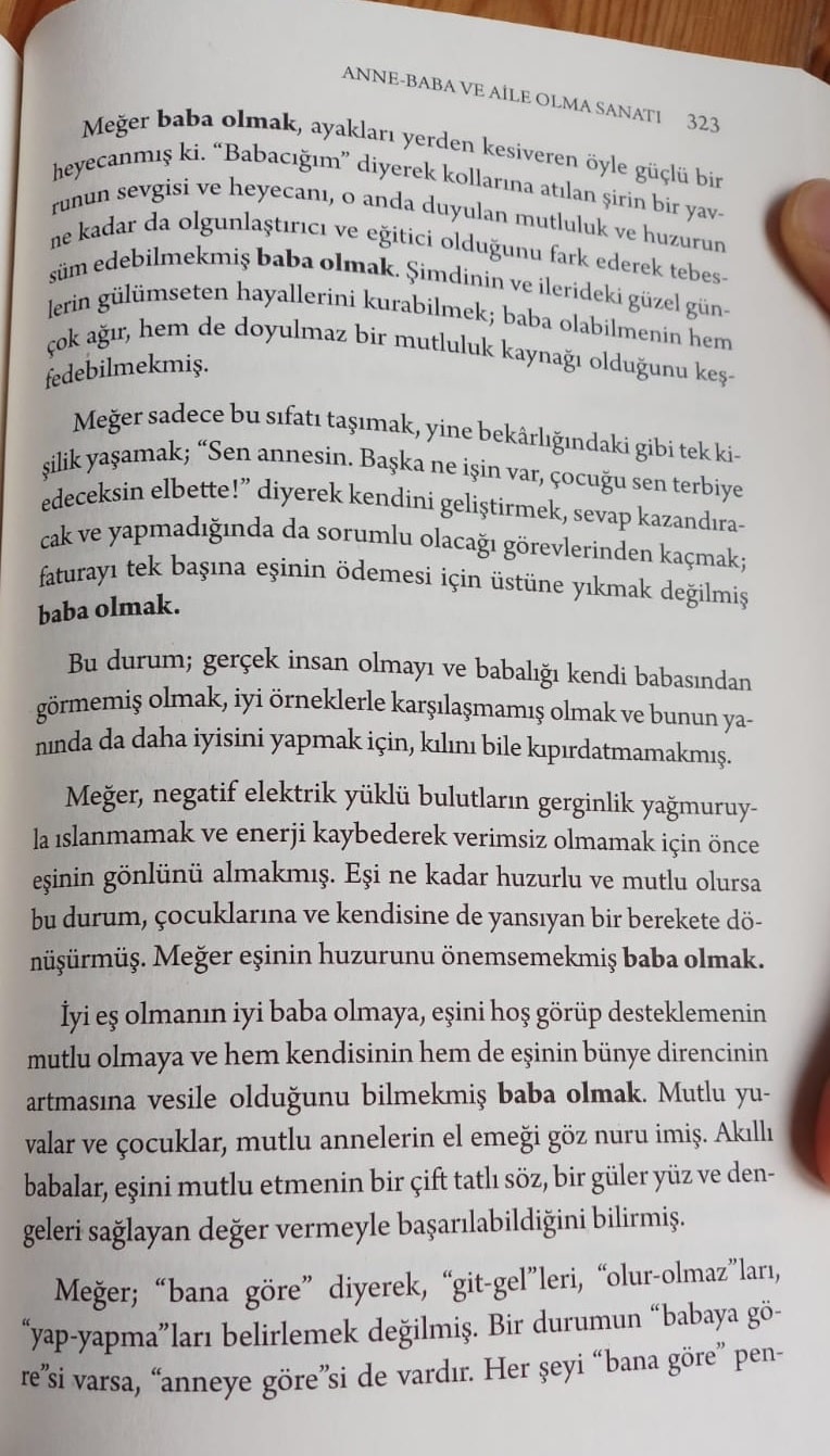 Saliha Erdim'in "Anne-Baba ve Aile Olma Sanatı" adlı kitabı sf. 323