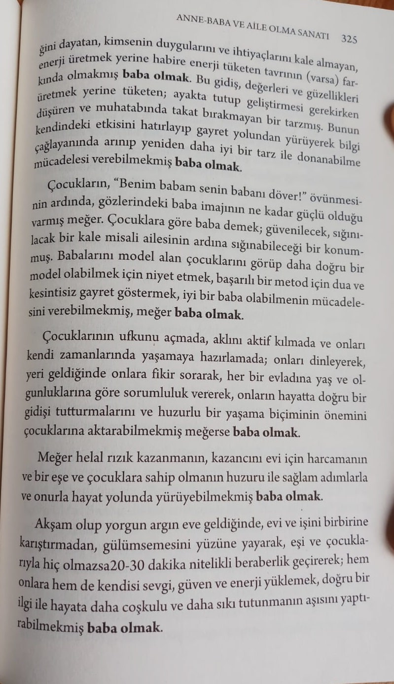 Saliha Erdim'in "Anne-Baba ve Aile Olma Sanatı" adlı kitabı sf. 325