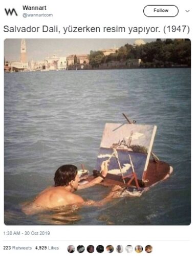 salvador dali yüzerken resim