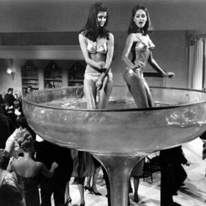 şampanya kadehi bikinili kadınlar