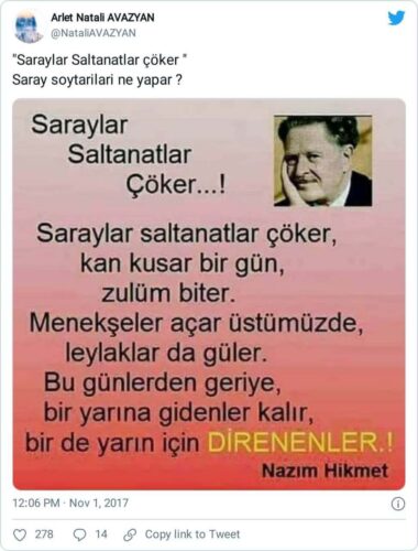 saraylar saltanatlar çöker nazım hikmet