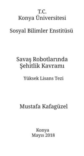 Savaş Robotlarında Şehitlik Kavramı