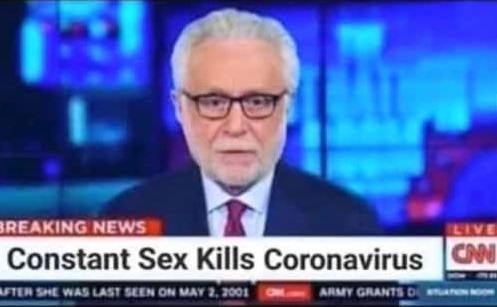Seksin koronavirüsü öldürdüğü iddiasını içeren montaj ekran görüntüsü