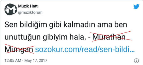 sen bildigim gibi kalmadin