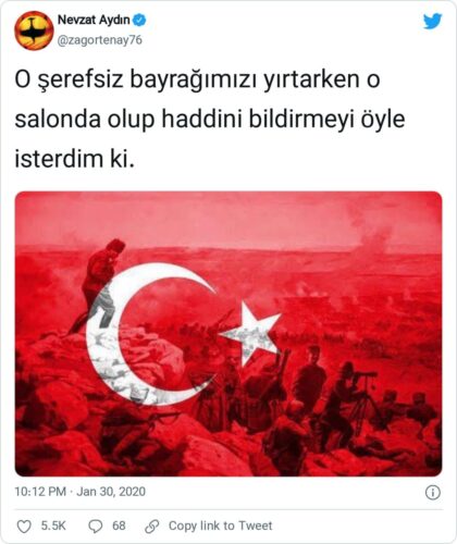 şerefsiz bayrağımızı yırtarken