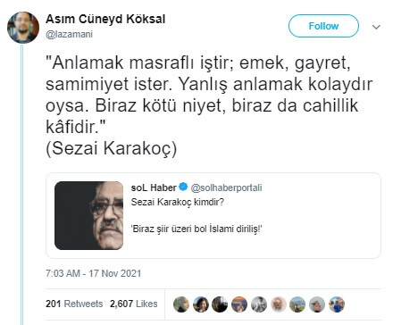 sezai karakoc anlamak