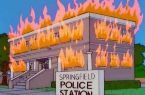 simpsons polis merkezi yangını