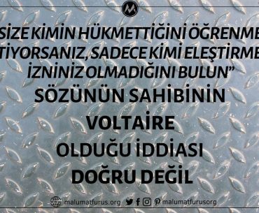 Voltaire'in “Size Kimin Hükmettiğini Öğrenmek İstiyorsanız, Sadece Kimi Eleştirmeye İzniniz Olmadığını Bulun” Sözünün Sahibi Olduğu İddiası Asılsız