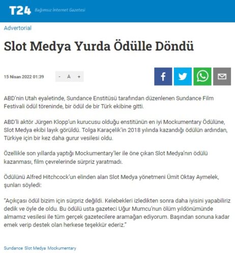 slot medya yurda odulle dondu