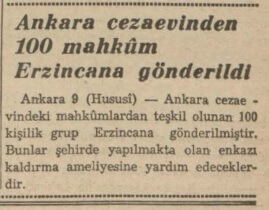 ankara cezaevinden erzincana mahkum